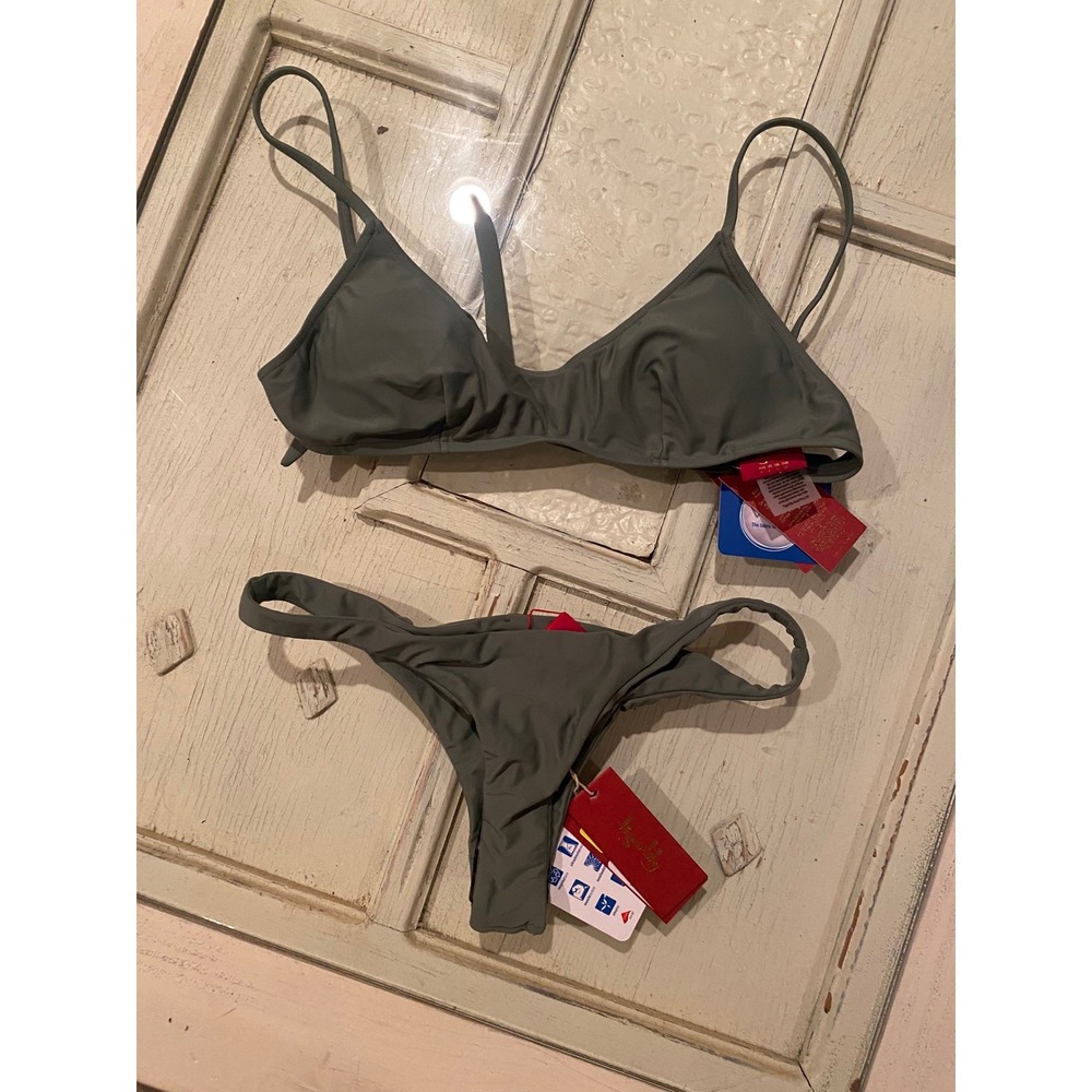 Tigerlily Australia Sage Green Triangle Bikini Set US 4 / UK 8